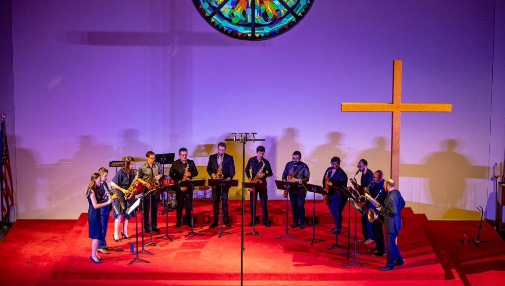 Austin Saxophone Ensemble performing live at St. Matthew's Episcopal Church, Austin, TX